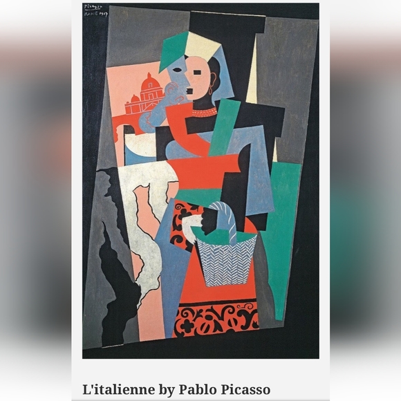 Tie Picasso L'Italienne 1917 100% Silk (Blue) - Picture 16 of 16